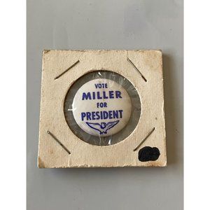 Vintage 1964 Blue VOTE MILLER FOR PRESIDENT Election Goldwater Pinback
